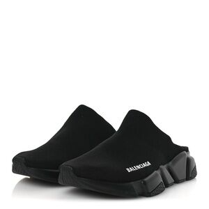 Balenciaga Black Slip-On Knit Shoes